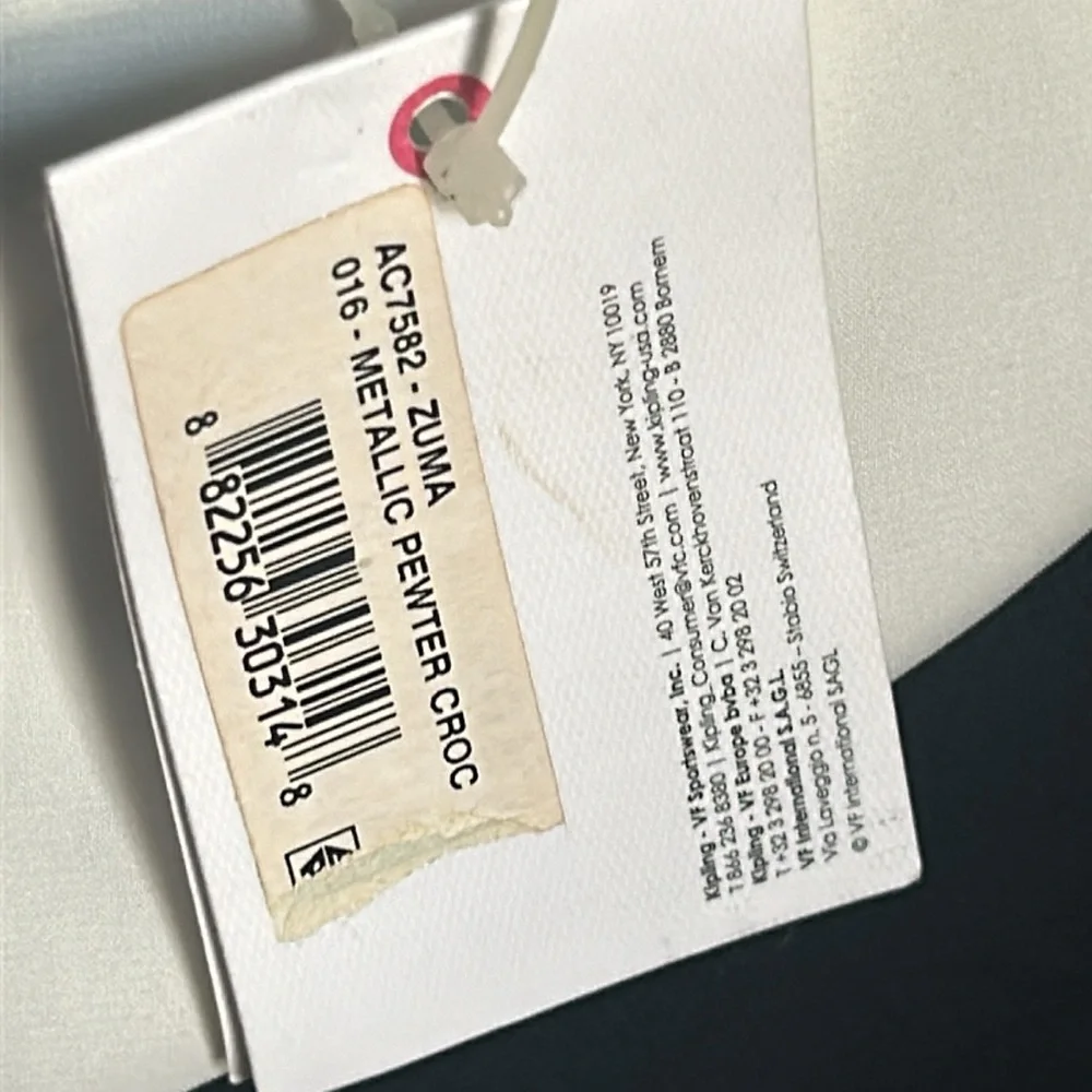 New Kipling Zuma Metallic Pewter Croc Embossed Crossbody Travel Organizer - Picture 11 of 13